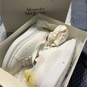 Alexander McQueen White Textured Sole Sneakers